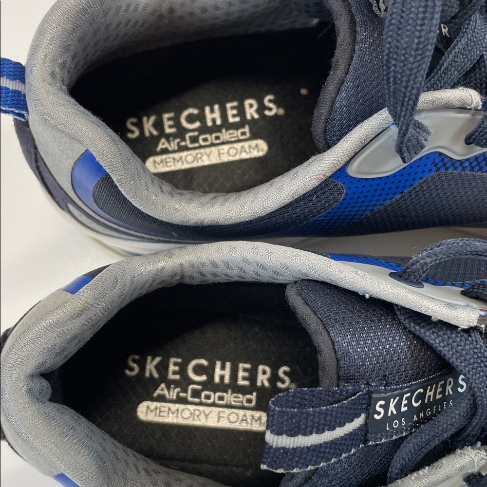 Skechers Mens Blue Gray Air Cushion Athletic Sneakers Comfort Shoes Sz 10 - Picture 9 of 10